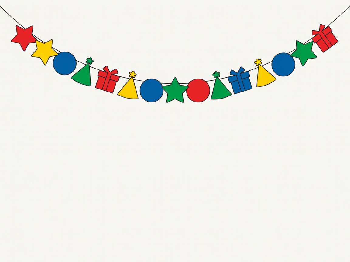 Flat vector illustration of a festive paper garland