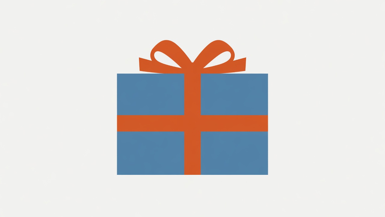 Flat vector illustration of a wrapped Christmas parcel